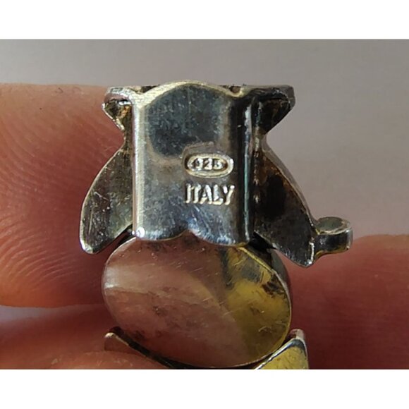 .925 Sterling Silver Bracelet, X and O Pattern, Italy, Open Box Clasp Closure 7" - Picture 4 of 4